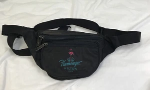 Flamingo Casino Hilton Hotels Reno Fanny Pack ~ Black ~ Adjustable Waist Strap - Picture 1 of 11