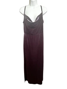 Taylor Velvet Maxi Dress Size 8 Purple Cowl Neck Whimsigoth Fairy Grunge Vamp - Picture 1 of 9