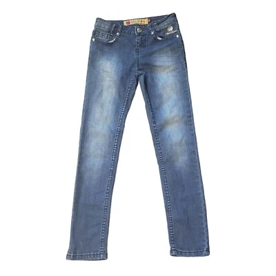 Pantalones de mezclilla ajustados vintage con parte inferior de manzana para niñas jóvenes talla 8 Y2K  Foto 1 de 4