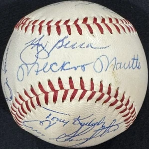 1959 YANKEES TEAM SIGNED OAL BASEBALL YOGI BERRA DUKE MAAS FULL PSA DNA LETTER - Picture 1 of 7