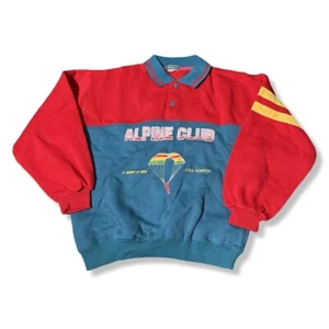 Vintage 90s Kids Alpine Club Collar Sweatshirt Kids Size 12 - Picture 1 of 5