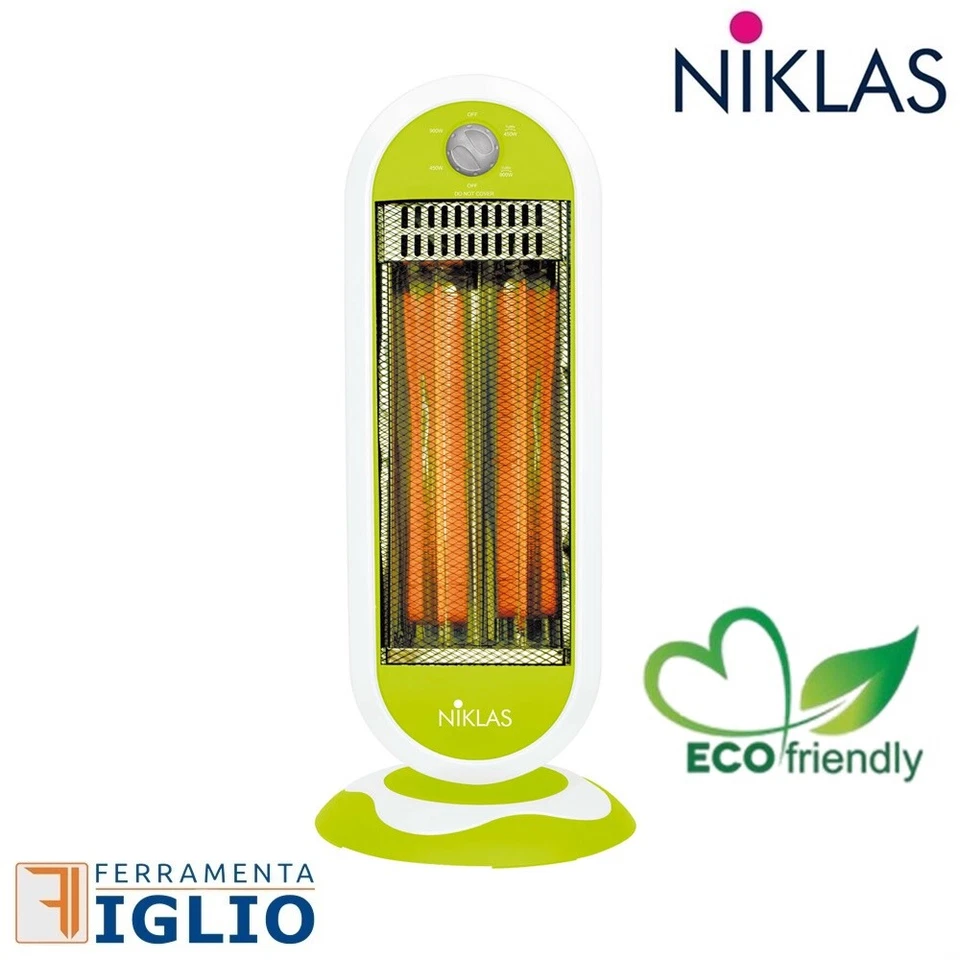 Stufa Elettrica al Carbonio in ABS a Basso Consumo 900W Oscillante a 2 Elementi - Immagine 1 di 1