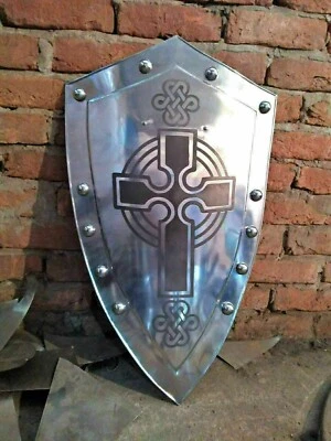 Средневековый Рыцарь Тамплиеры Крестоносцы Металлический Щит Броня Готов к Бою Larp Sca Подарок - Изображение 1 из 4