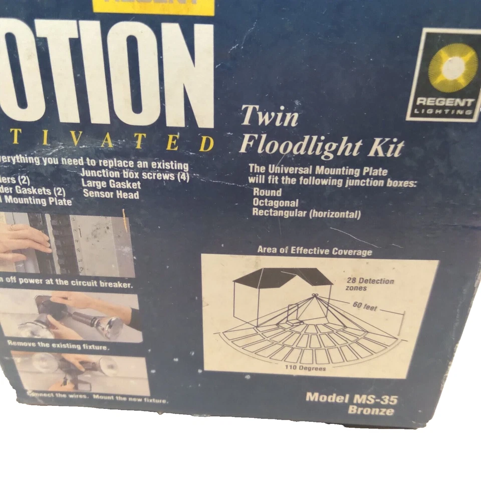 Kit de reflector doble sensor activado por movimiento modelo Regent MS35 exterior nuevo en caja Foto 1 de 4