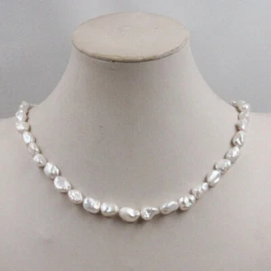 9x11 mm natural southsea white Keshi Pearl baroque pearl 18inch 14k - Picture 1 of 3