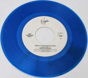 SIMPLE MINDS CELTIC STRINGS / SHE'S A RIVER 45 7" BLUE VINYL RECORD, JUKEBOX - Picture 1 of 2