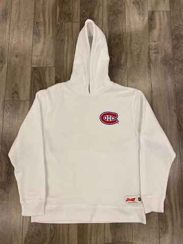 Montreal Canadiens Sweatshirt Mens Medium White Hoodie NHL Hockey Pullover Cover