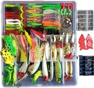 275-Piece Fishing Lure Kit - Frogs, Spoons, Grasshoppers - for Bass, Trout, Salm - Picture 1 of 9