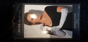 Womens Long White Ruched Gloves Burlesque 1920's 1940's Halloween  - Picture 1 of 1