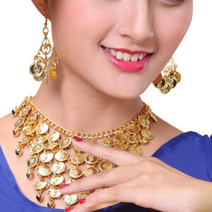 Fashion Earrings Jewelry Golden Coin Necklace Earring