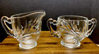 Vintage Willow Indiana Glass Creamer & Sugar Bowl Set Double Handles Euc