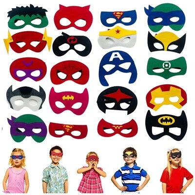 Superhero Felt Masks Party Favor Cosplay Toy Boys & Girls Avengers 20 assorted - Image 1 of 4