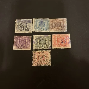 7 Old Spain Used Telegraph Stamps- Lot A-79997 - Picture 1 of 1