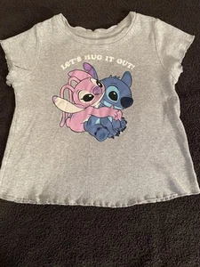 Pre-Owned Disney Girls Lilo & Angel Short Sleeve Graphic Tee Size Medium - Picture 1 of 12