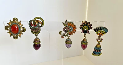 Heidi Daus- Lot 5 SINGLE Swarovski Crystal Clip & Pierced Earrings G172 - Image 1 of 4