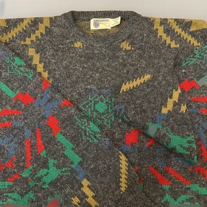 Suéter de esquí vintage años 80/90 para mujer 2XL azul tejido tribal azteca suroeste estampado AOP - Imagen 1 de 11