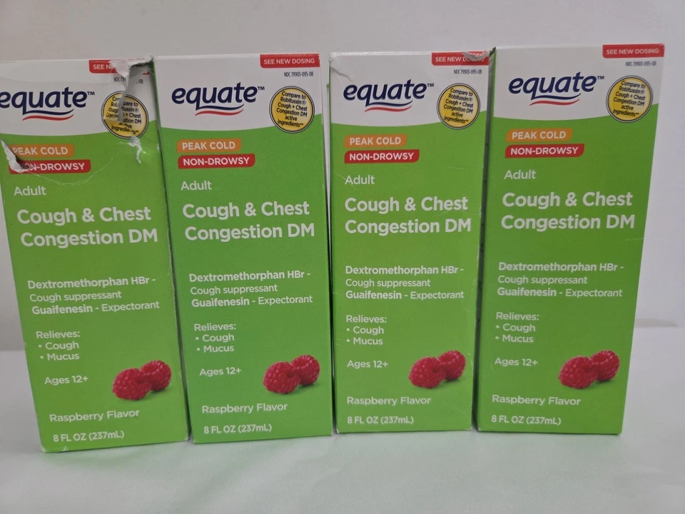 Equate Tussin Cough and Chest Congestion DM Raspberry Flavor 8 fl oz