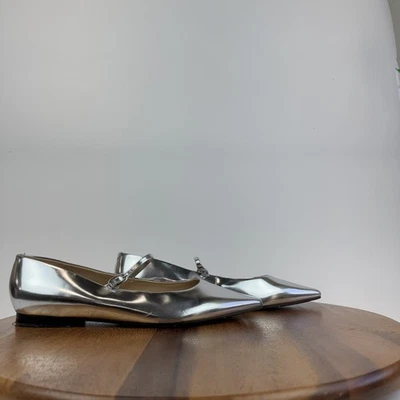 Mujer Marc Fisher Daner Plateado Metálico Punta Mary Jane Planos Talla 8.5 M Foto 1 de 4