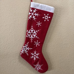 Prima Creations Christmas Stocking Red With White Snowflakes 23” - Imagen 1 de 6