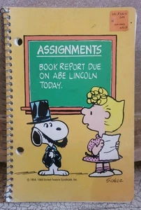 RARE Vintage Peanuts Assignment Book 1965 Charlie Brown Snoopy Schultz Pre-owned - Picture 1 of 10
