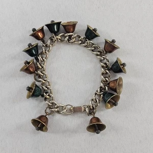 Vintage Jingle Bells Bettelarmband mehrfarbig ca. Metall 7,5" ALT Pls LESEN⬇ - Bild 1 von 7