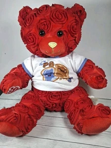 Build a Bear rote Rosen Teddybär Plüsch Liebe Geschenk Stofftier mit PB&J Shirt - Bild 1 von 10