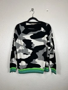 Brodie Cashmere Camo 100% Cashmere Crewneck Sweater Women's Size Large - Picture 1 of 10