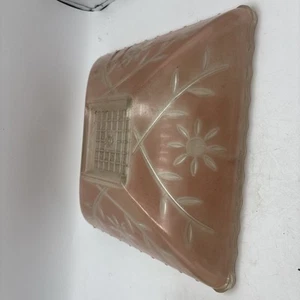 Vintage Pink Floral Heavy Glass Ceiling Light Shade Cover (H) - Picture 1 of 19