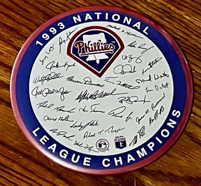 Vintage 1993 Philadelphia Phillies National League Champions 6" Pin/Button - Image 1 of 3