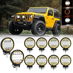 Luz de trabajo LED de 5" punto offroad conducción antiniebla redonda ámbar DRL vainas camión SUV - Imagen 1 de 17