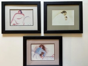 R C Gorman Matted/Framed Calendar Pages “Nakai”,  “Yildesbah”, “Mother & Child”. - Picture 1 of 5