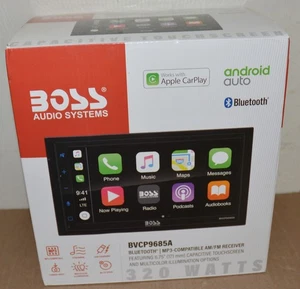 BOSS New BVCP9685A 2 DIN Car Radio Apple CarPlay Android Auto Bluetooth Audio - Picture 1 of 4