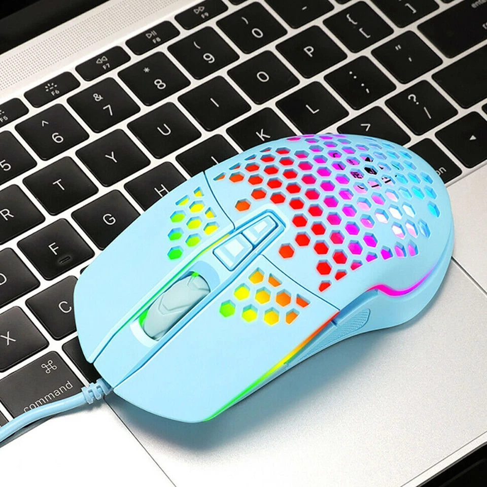 Gaming Mouse 6400 DPI 7 Buttons USB LED Light Optical Wired Mice Usb For Laptop - Image 1 of 4