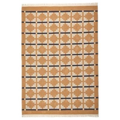 Alfombra IKEA TELEGRAFLINJE, tejido plano, amarillo-beige, 5 ' 7 "x7 ' 10 "505.552.81 Foto 1 de 2