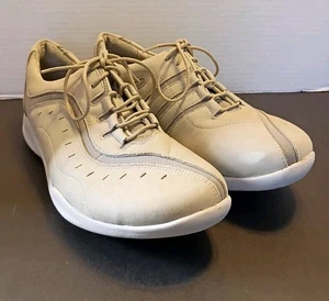 Clarks Sneaker Damen 9 W Weite beige hellbraun Welle sportlich Wandern geschnürt Freizeit - Bild 1 von 7