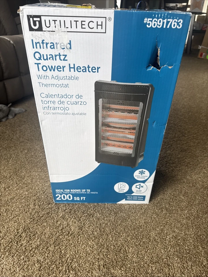Utilitech 1500-Watt Infrared Quartz Tower Indoor Electric Heater with Thermostat - Image 1 of 1