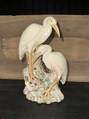 Estátua vintage Shiwan Wucai guindaste de porcelana animal pincel 9 1/2” - Imagem 1 de 4