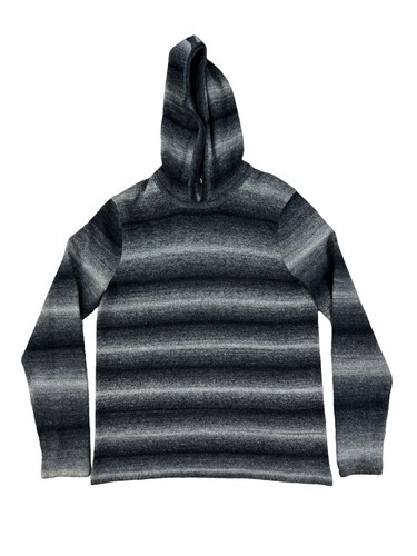 Felpa con cappuccio Michael Kors grigia a righe nera manica lunga taglia media