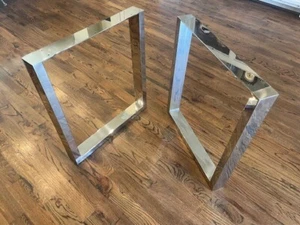 304 Stainless Steel Table Legs - Set of 2, 28'' Tall X 25'' Wide - Picture 1 of 13