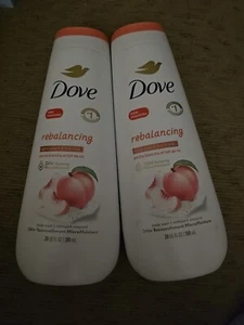 (2) Dove Body Wash Rebalancing White Peach & Rice Milk, 20oz(L26) - Picture 1 of 2