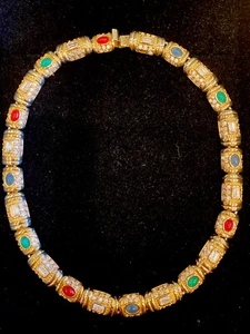 Collar Vintage Estate Gripoix Vidrio y Cristal Enchapado en Oro - Imagen 1 de 6