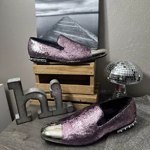 Amali Axel PINK METALLIC Studded Heel Dress Shoes Size 12 PreOwned EUC-MINT - Picture 1 of 21