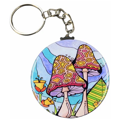 Llavero Psicodélico Arte Setas Llavero Hecho a Mano Regalos y Accesorios Foto 1 de 4