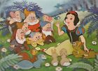 3D 3 D lenticular postcard Snow White and Seven Dwarves 1960s unused 