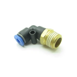 5 X L Shape 4mm to 1/4" Elbow Connector Push In Fitting for Pneumatic Valve - Picture 1 of 4