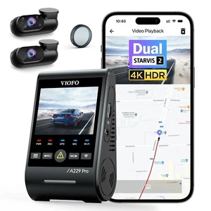VIOFO A229 Pro 3CH Car Dash Cam 4K Front+2K Rear+1080P Interior Camera HDR WiFi - Picture 1 of 10