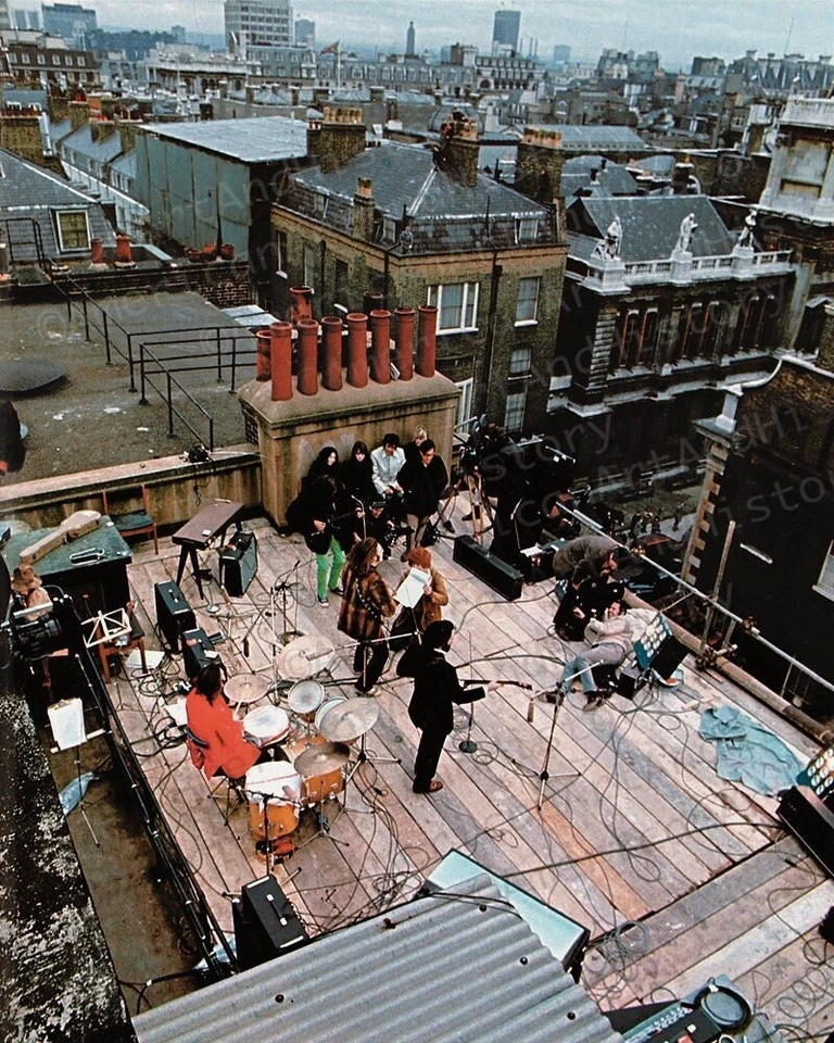 The Beatles Rooftop Concert - Aerial Photo Print Poster Lennon McCartney - Image 1 of 1