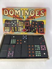 Vintage 1940s Halsam Double Nine Dominoes  In Box Complete Set