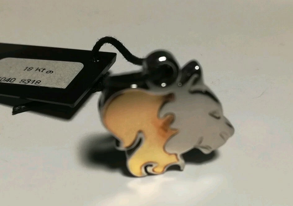 CIONDOLO LEONE ZOPPINI PENDENTE COLLANA BRACCIALE CHIOMA ORO 18 KT   U1040.8318 - Immagine 1 di 1