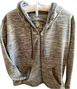NWT St. John’s Bay Active: Light weight Hoodie; Full Zipper Gray Fleece; Size L - Picture 1 of 6